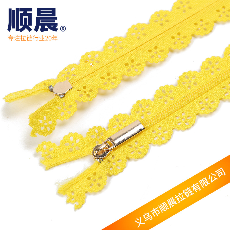 Shunchen cierre de cierre automático cremallera no.3 nylon estampado cremallera bolsillos encaje decoración pequeña cremallera DIY fábrica al por mayor Specification image