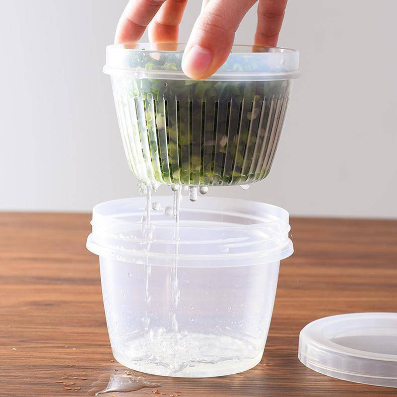 保鲜盒冰箱用葱花姜蒜收纳盒密封塑料沥水果盒套装食品储物