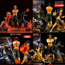 Quality version of One Piece DXF group set up three brothers Ace Saab Luffy scene model decoration