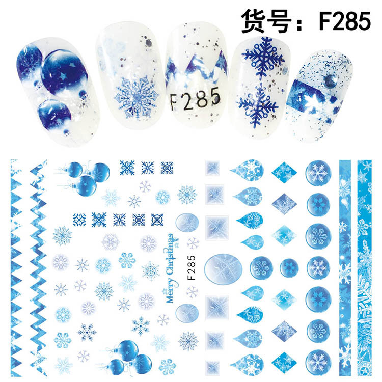 Winter Select Snow Series Hot Gold Hot Silver Snow Nail Sticker F Ultra-Thin Nail Decal Patch details Picture