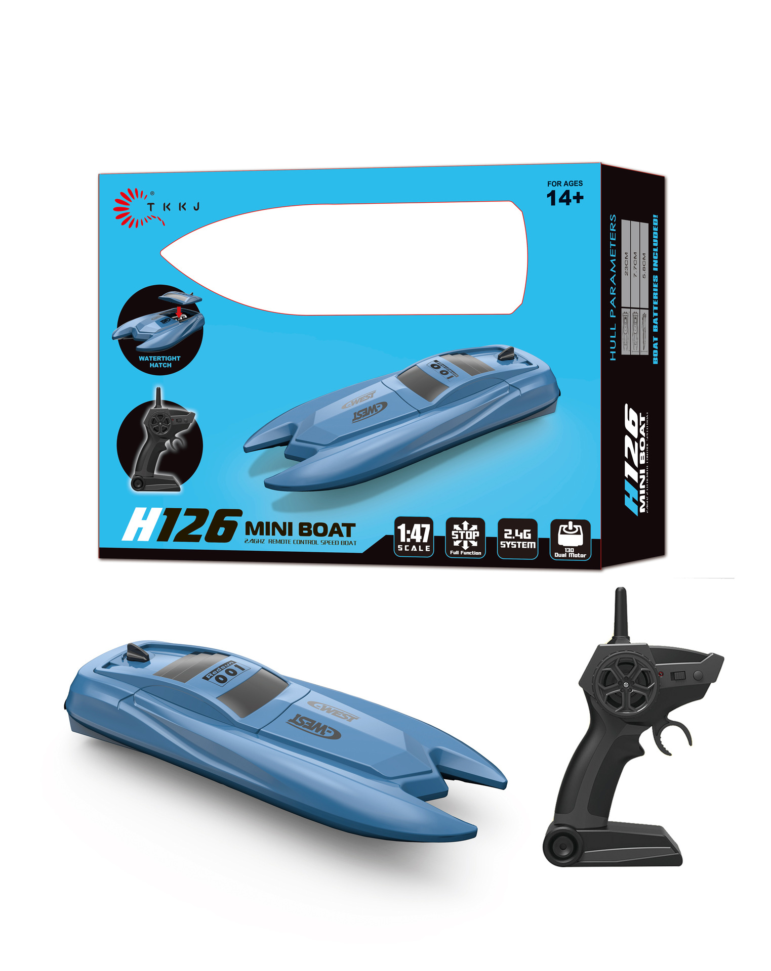 儿童水上玩具/超长时间遥控白底实物图