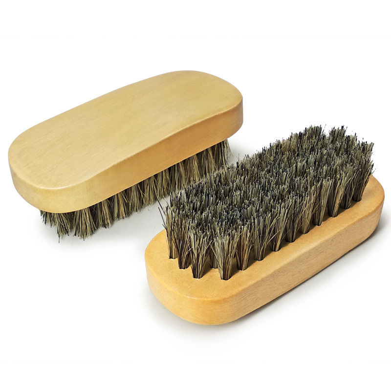 Turtle-back small shoe brush, pighair brush, travel brush, small brush, portable, leather shoe polishing and cleaning brush, shoe brush wholesale cross