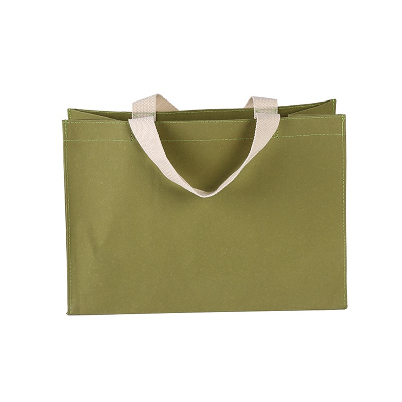 Manufacturer cross-border wholesale hand-held paper bags, square bottom hand-held kraft paper bags, logo printable and washable kraft paper bags Specification image