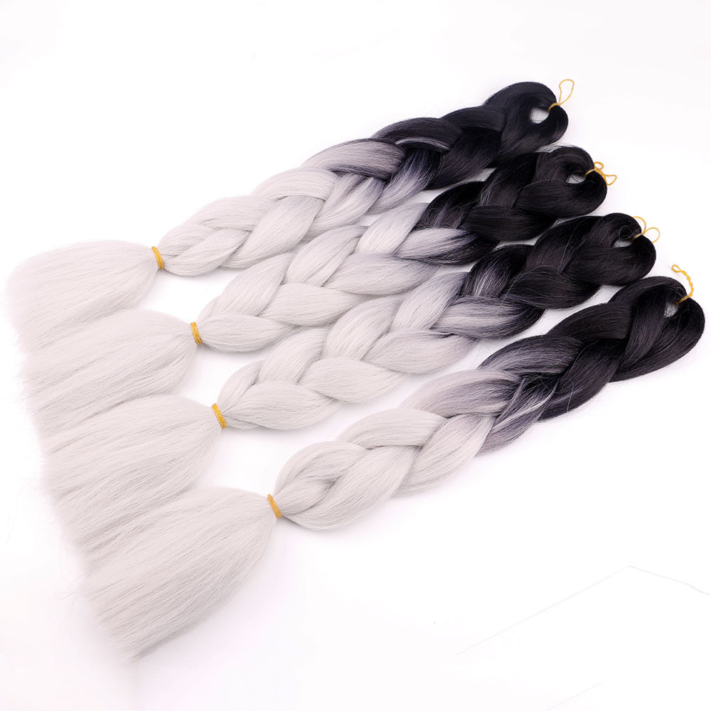 African wig braid color gradient synthetic fiber large braid jumbo braid hair high-temperature silk dirty braid Item Picture