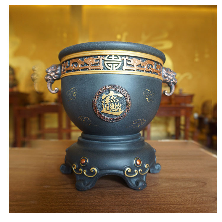 南岳香灰制品聚宝盆吉祥物雕像佛像摆件工艺品礼品厂家直供可定制白底实物图