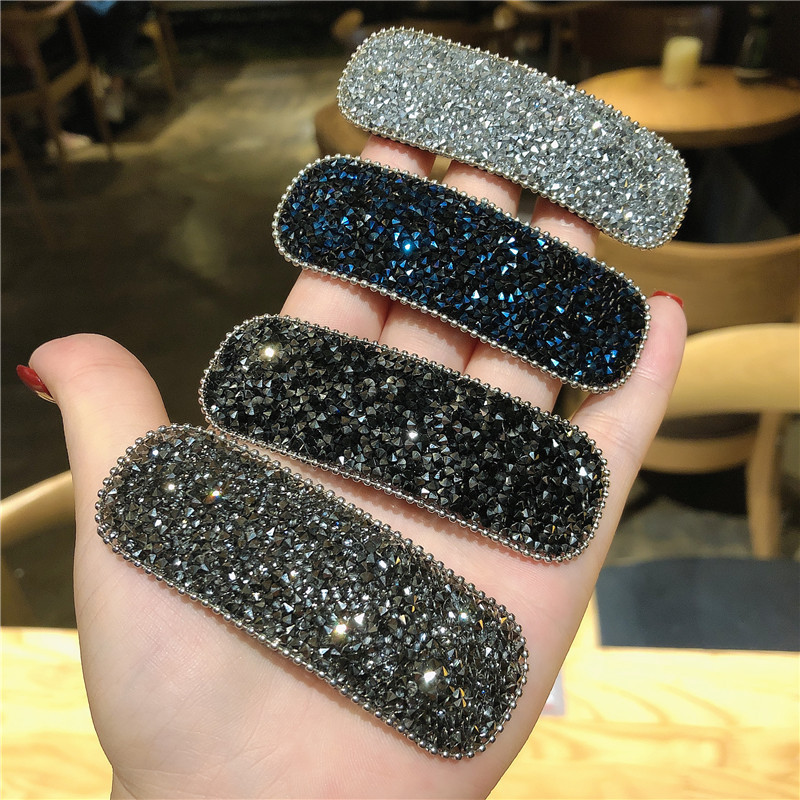 Korean Net Red Rhine-Diamond Hairpin Edge Clip Net Red Bb Clip Female Broken Hair Simple Clip Headwear Explosive Hair Accessories Female Application Scenario