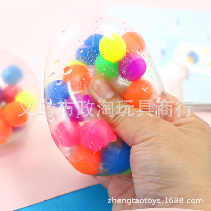 New Ball-In-Ball Venting Toy Venting Water Balloon Egg Yolk Ball Venting Toy Bead Bead Kneading Music Application Scenario