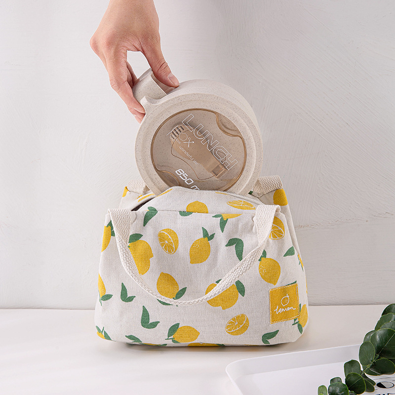 Thermal Bag Aluminum Foil Thickened Warm Lunch Box Bag Zipper With Rice Bag Meal Packaging Lunch Box Bag Bento Bag Handbag Specification drawing