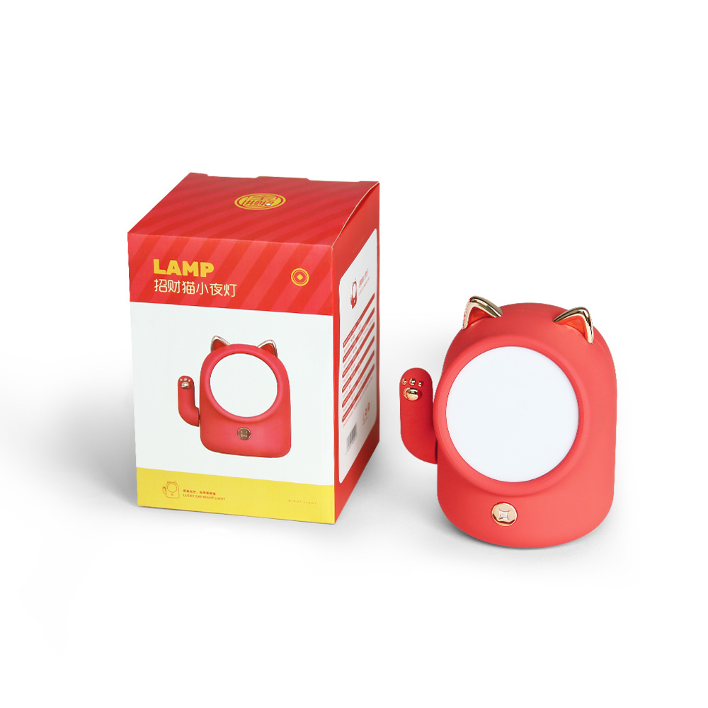 Cross-border best-selling Maneki Neko night light led creative usb rechargeable touch Christmas and New Year atmosphere small desk lamp Item Picture