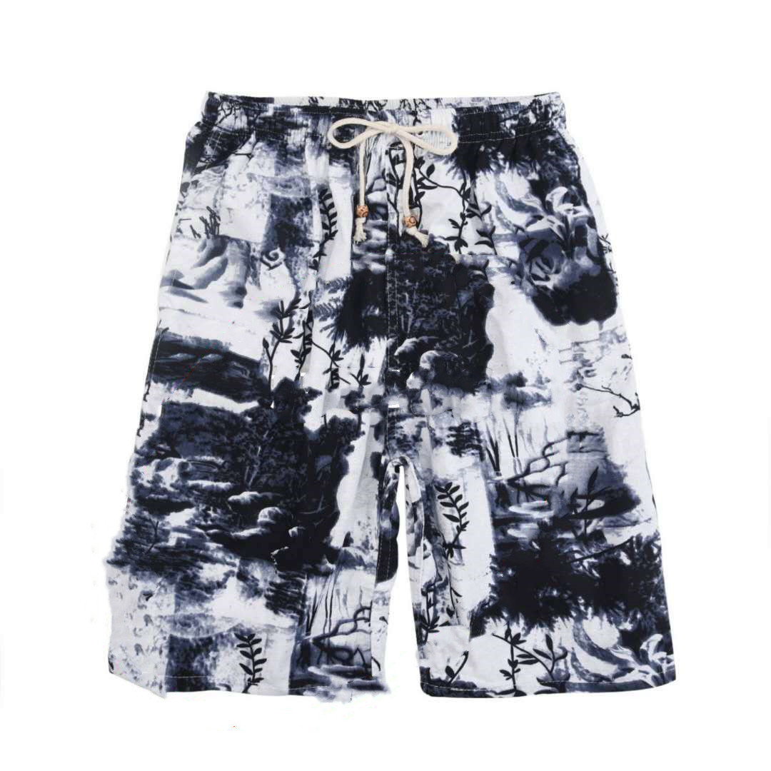 Beach Pants Men Casual Sports Shorts Cotton National Elephant Big Shorts Handsome National Fashion Printed Trousers Men Item Picture