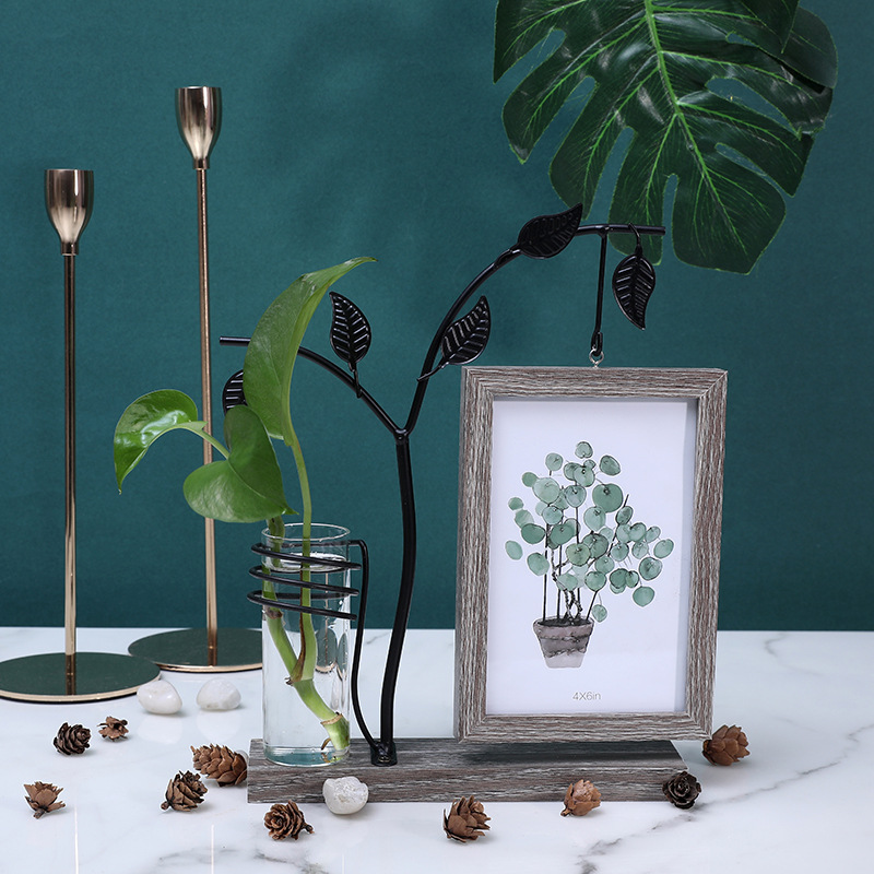 Nordic ins wind light luxury metal album table tree shape picture frame couple photos simple decorative baubles