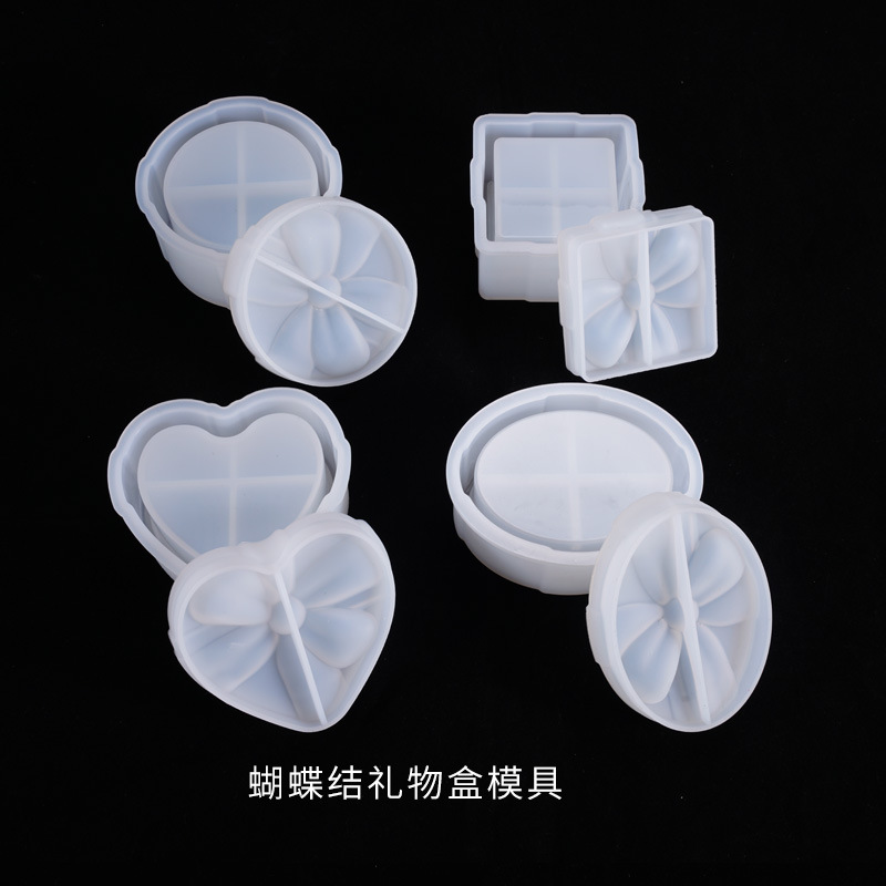 diy Poppy crystal resin mold, bow storage box, Christmas gift box, decorative item, silicone mold details Picture