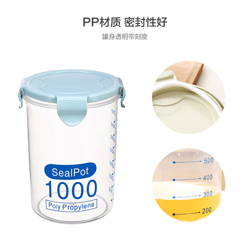 New type of plastic fresh-keeping storage container for the refrigerator, thickened transparent sealed container for storing dried fruits, grains and cereals in the kitchen Specification image