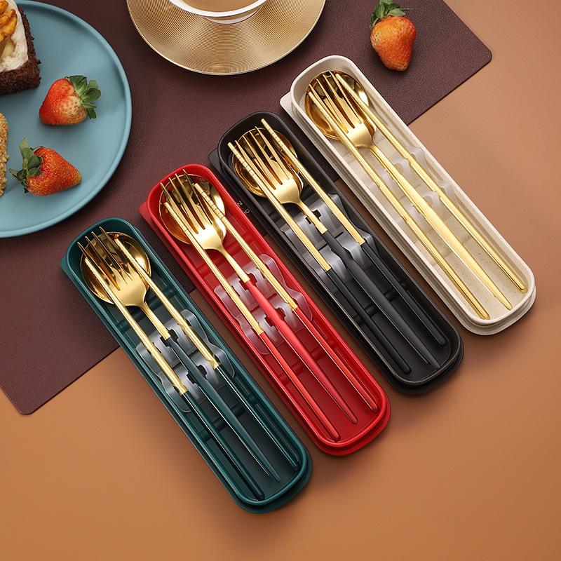 不锈钢勺子叉子筷子便携餐具套装 葡萄牙餐具便携赠礼品餐具套装详情图2