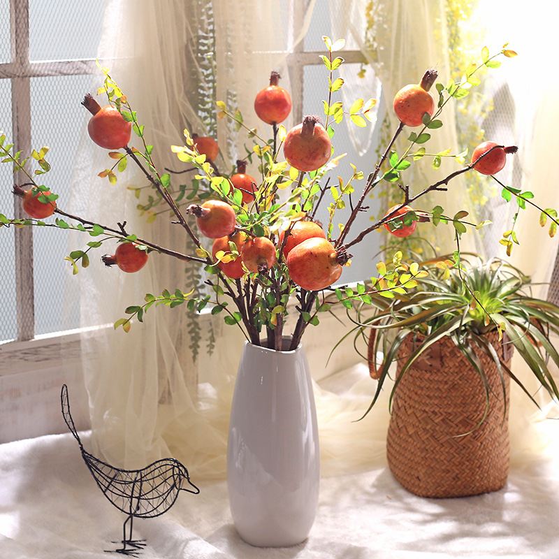 Simulación americana granadina juego de granadina falsa emulación floral plantación de flores bayas de alto grado rama de árboles frutales decoración floral falsa sala de estar Specification image