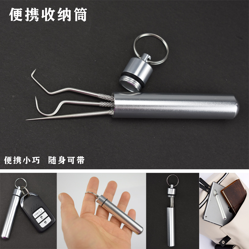 304 metal dental cleaning tools, stainless steel toothpicks, hook rods, portable oral and dental cleaning tool set Specification image