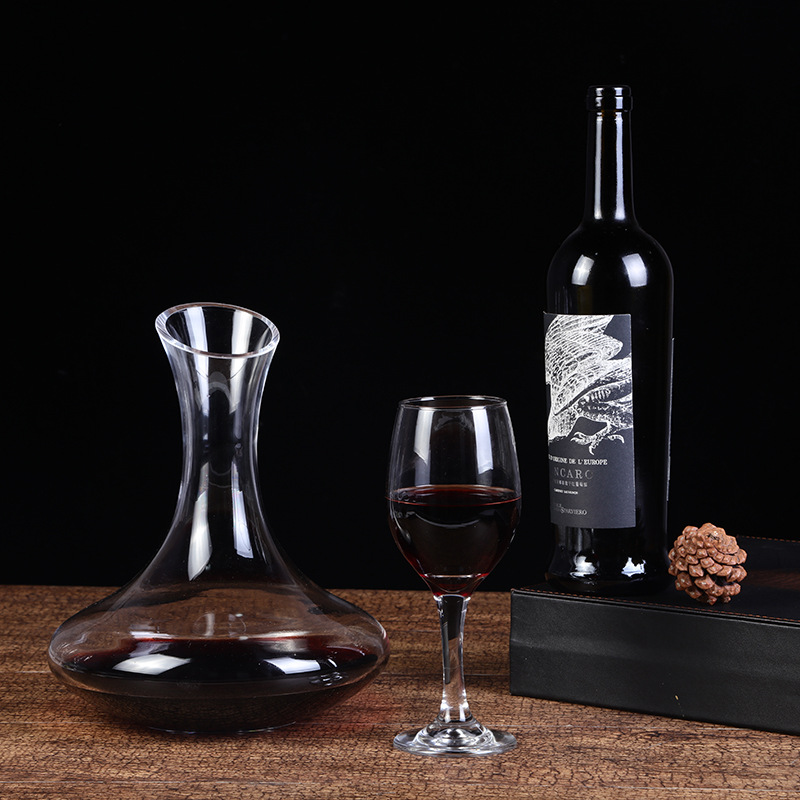 New Fashion Lead-Free Decanter Set Without Handle Clear Glass Bevel Red Wine Glass Set Specification drawing