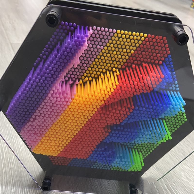 New Diamond Shape Black Edge Color Needle Frame Novel Pressure Relief Toy Home Creative Decoration 3D Hand Model Handprint Item Picture