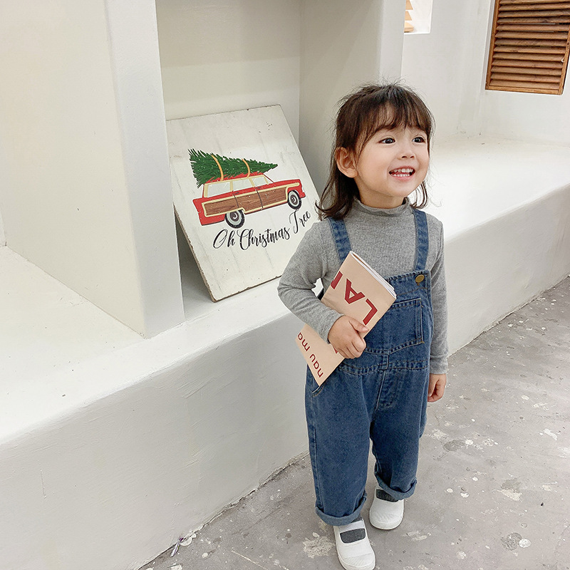 Korean-style children's overalls, stylish and casual denim pants for boys and girls in spring and autumn 2020 Specification image