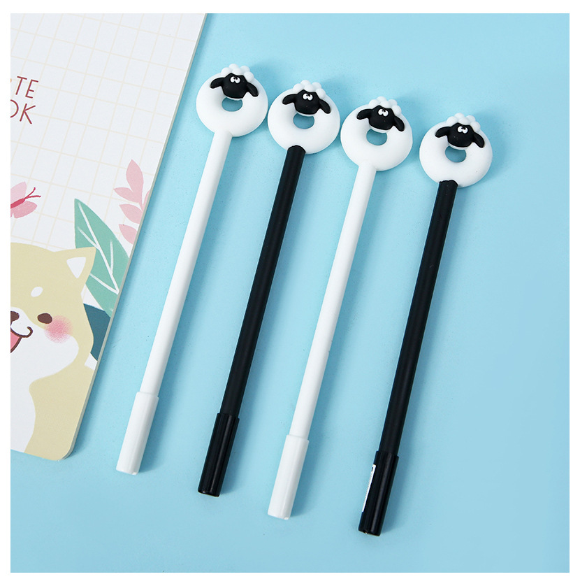 Lamb figure-shaped student gel pens, cute pen holders, writing tools, office writing stationery pens wholesale Item Picture