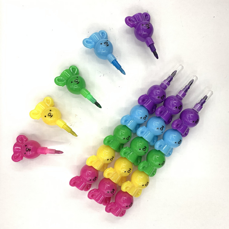 Wholesale Korean Creative Stationery Cartoon Koala 5-Color Crayons Can Be Dismantled Student Graffiti Crayons details Picture