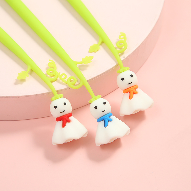 Korean cartoon Halloween Ghost all-silicone gel pen, Sunny Day Doll swing signature pen custom wholesale Specification image