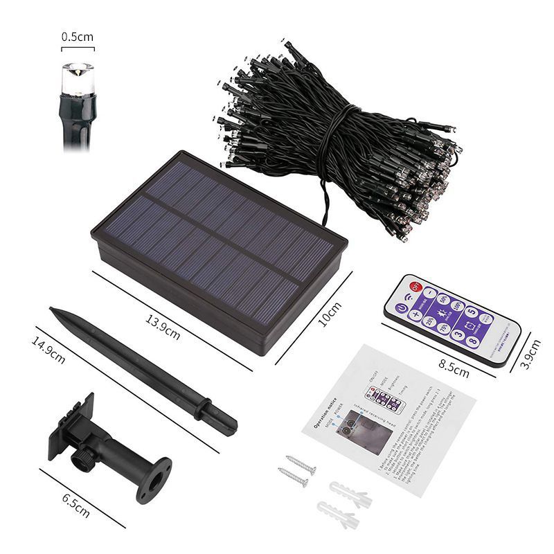 【 Customized Processing 】 Remote-controlled solar led string lights, outdoor waterproof garden and courtyard decorative star string lights Item Picture