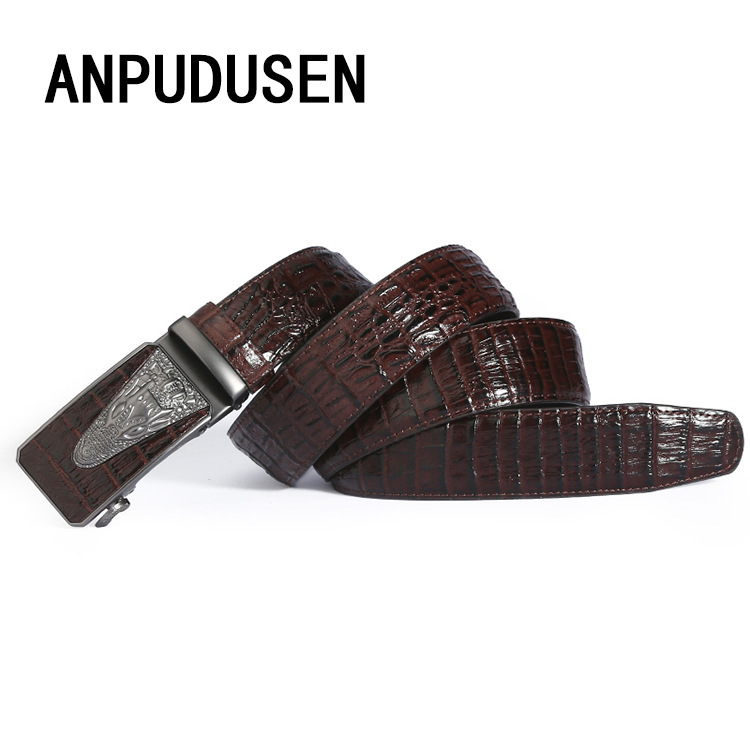 Men's Belt 2020 New Leather Alligator Business Belt Alloy Automatic Buckle Belt Wholesale details Picture