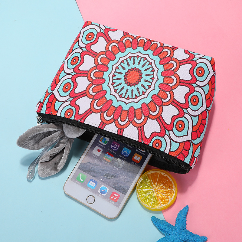 Vintage Creative Pu Makeup Bag Printed Ladies Travel Portable Storage Large Capacity Makeup Bag Foreign Trade Wholesale Application Scenario