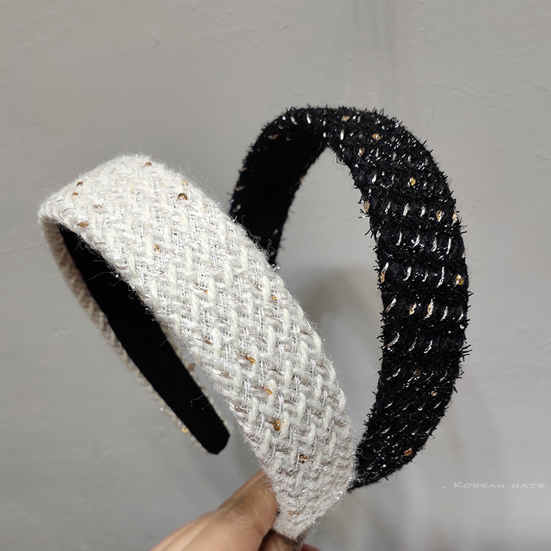 South Korea Dongdaemun Headband Small Fragrant Wind Glitter Out Hair Clip Female Retro French Net Red Temperament Autumn And Winter Hair Accessories details Picture