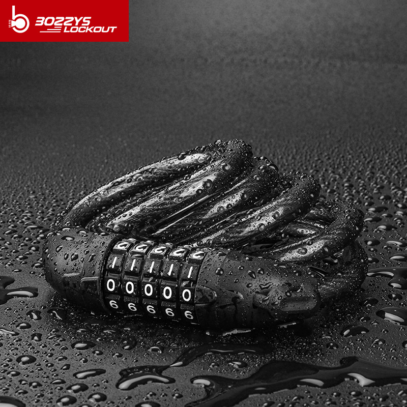 自行车锁五位/密码锁山地车/钢缆锁单车细节图