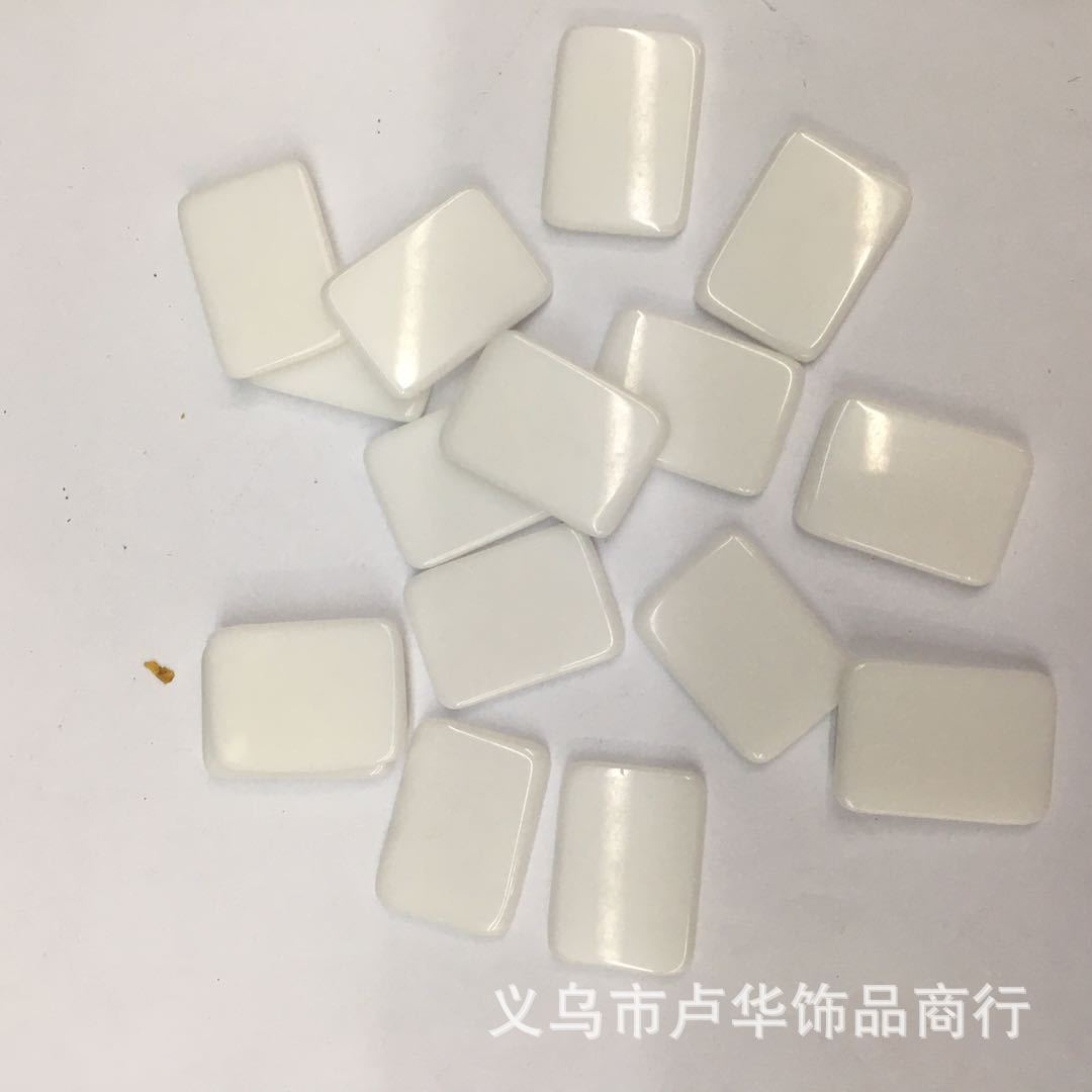 Factory direct sales of hot-selling European and American fashionable rectangular rose quartz double flat ring face semi-precious stone jewelry accessories wholesale Specification image