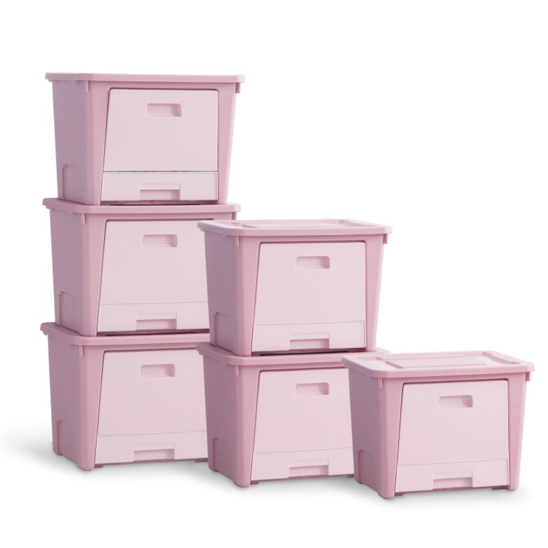 Inclined clamshell storage box open front with drawer plastic organizer large sundry toy storage box customization Item Picture