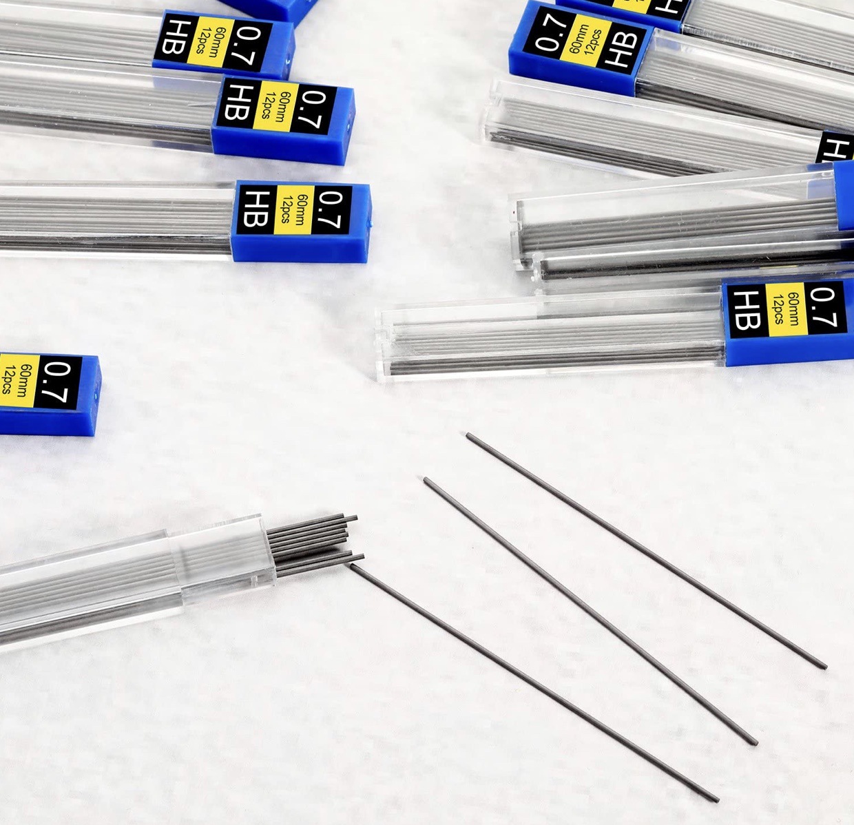 Pencil Lead 0.7*Hb*60Mm Black Resin Automatic Pencil Lead Cartridge For Students Writing Lead Specification drawing