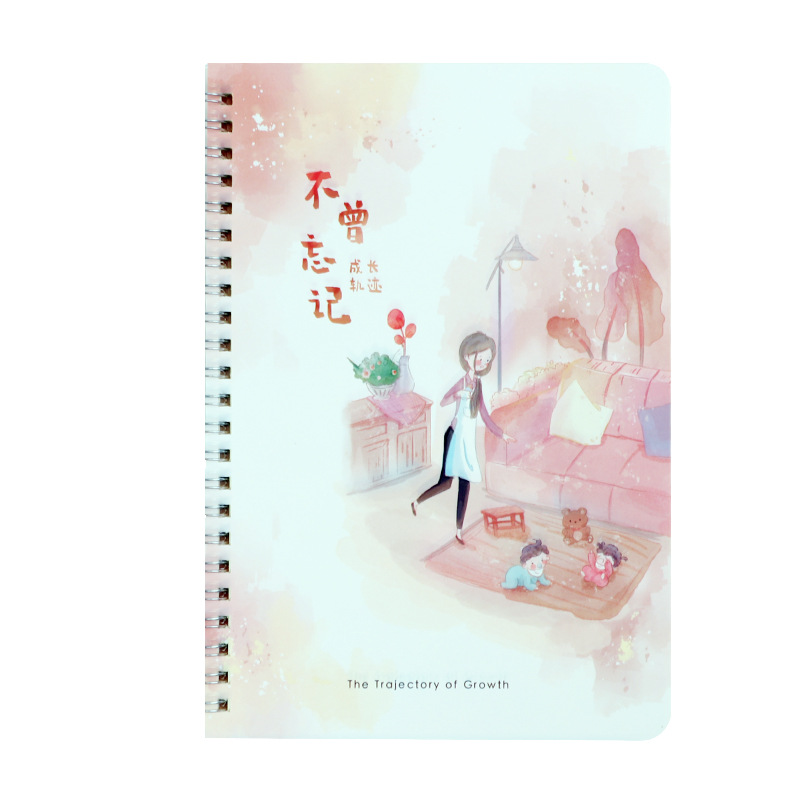 Qianyu Culture Fashion Creative Chinese Wind Double Coil Spiral Notebook Korean New Small Fresh Coil This Student Notebook Item Picture