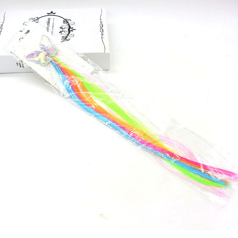 Cross-border supply: Girls' cartoon hair clips, high-temperature silk, colorful hair accessories, DIY braided hair, children's unicorn wigs Item Picture