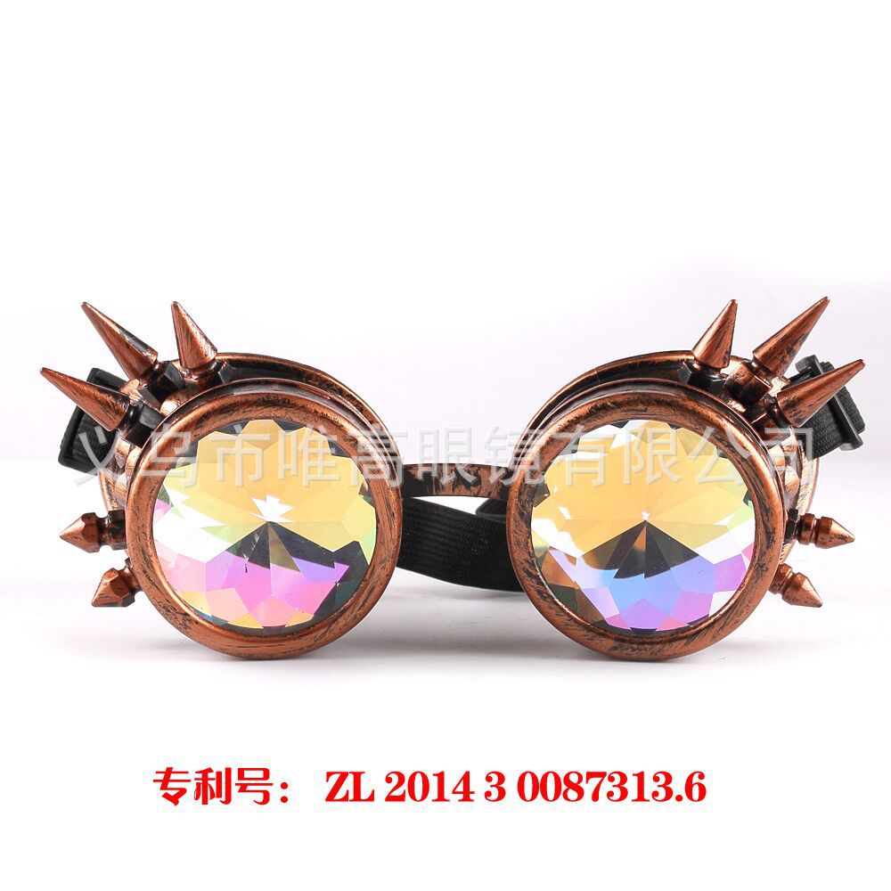 柳钉万花筒眼镜蒸汽朋克3D风镜时尚潮人街拍Cosplay护目镜Goggles详情图3