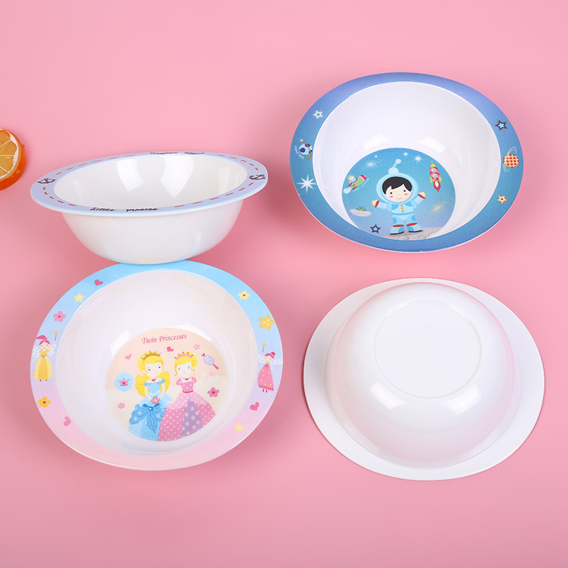 Wholesale Melamine Tableware Round Bowl Japanese-Style Bowl Household Tableware Kindergarten Children's Chopsticks Can Be Customized Logo details Picture