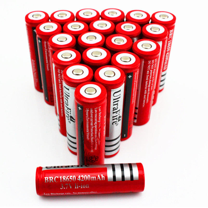 18650锂电池 3.7V大容量1200毫安充电电池平头尖头强光手电筒电池详情图1