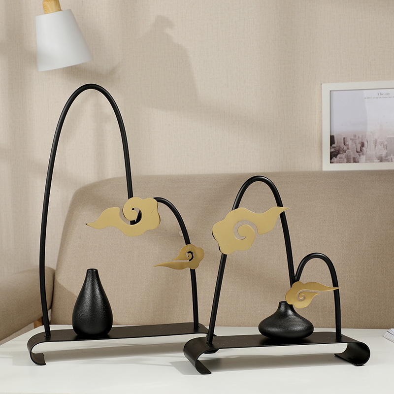 Modern and simple small mountain cloud metal handicrafts, creative Chinese home furnishings, wine cabinet, TV cabinet, coffee table arrangement