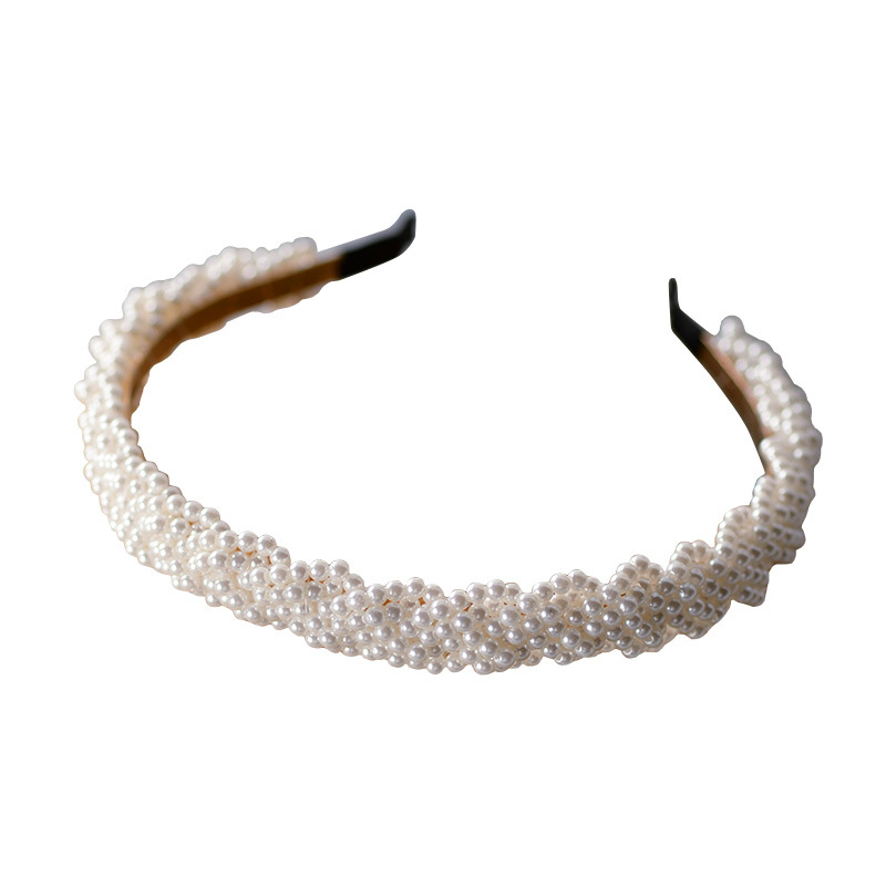 Mai Lang Fashion Bride Artificial pearl beaded headband Headwear, Japanese and Korean wedding wedding gauze dress, hair accessories Item Picture