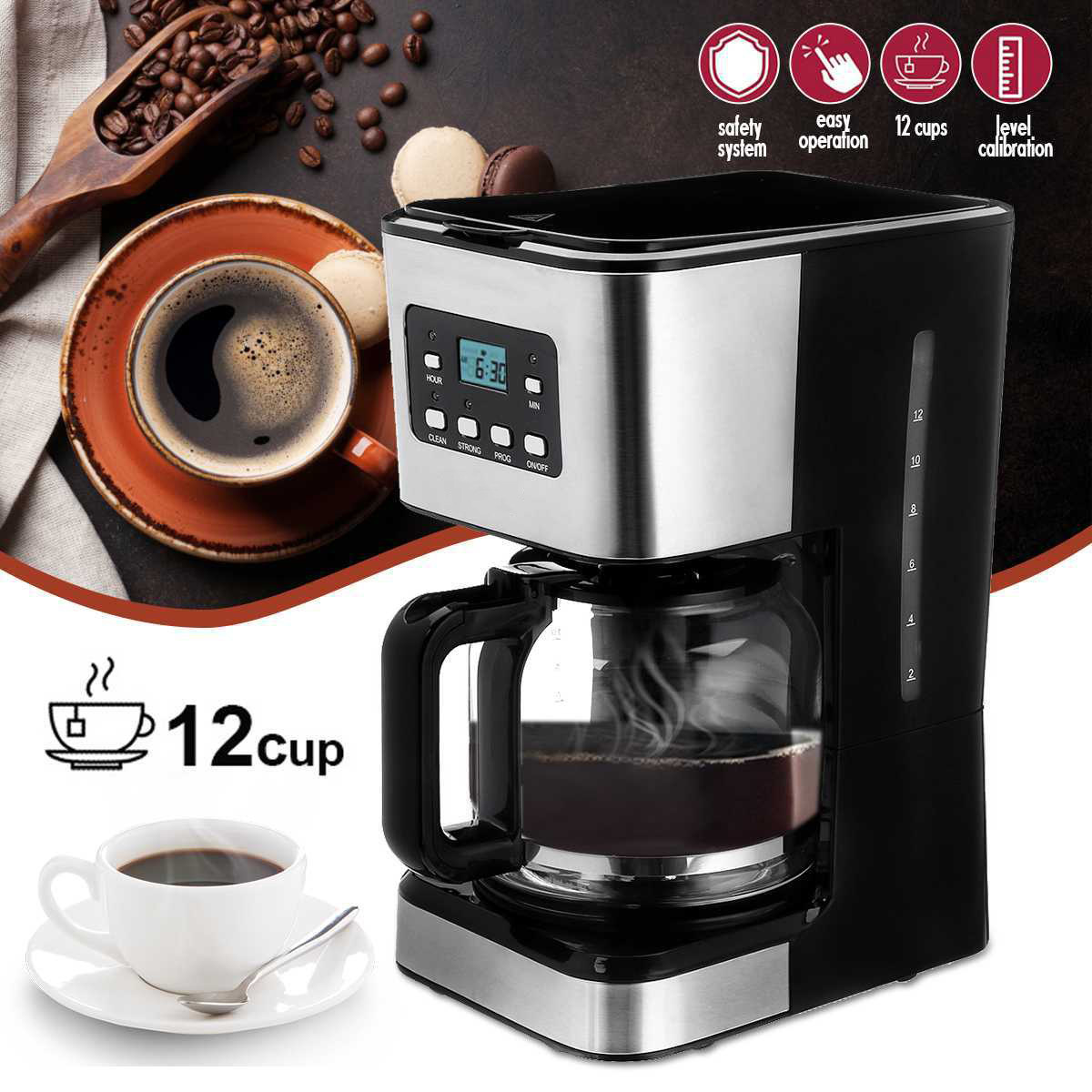 Home Automatic Drip Coffee Machine Home Automatic All-In-One Coffee Machine American Drip details Picture