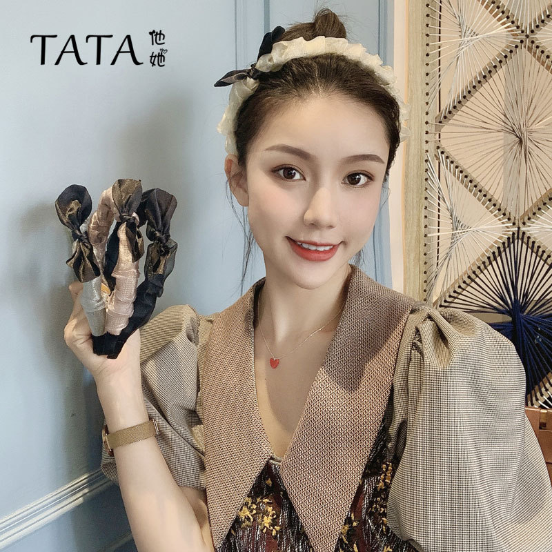 Net Yarn Small Fragrant Wind Organza Hair Band 100 Hair Band Female Korean Sweet Fairy Mori Super Fairy Hair Cave Accessories
