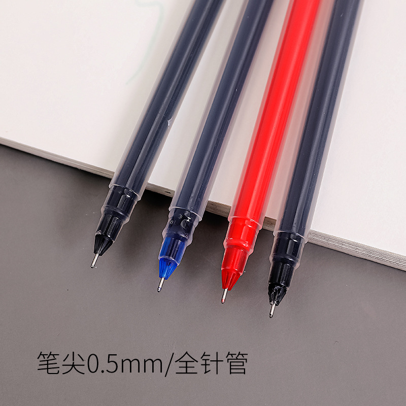 Simple Transparent Neutral Pen Student Exam Large Capacity Black Pen Office Supplies Full Needle Tube Signature Pen 0.5 Application Scenario