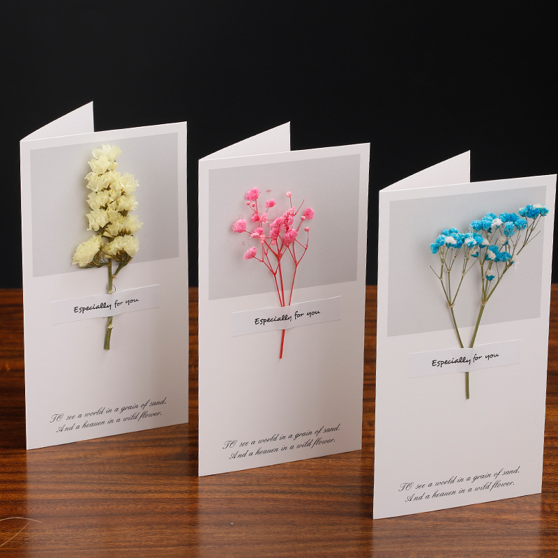 Creative Starry Sky Mother's Day birthday cards, Teachers' Day dried flower cards, dried flower thank-you flower shop gratitude small cards Specification image