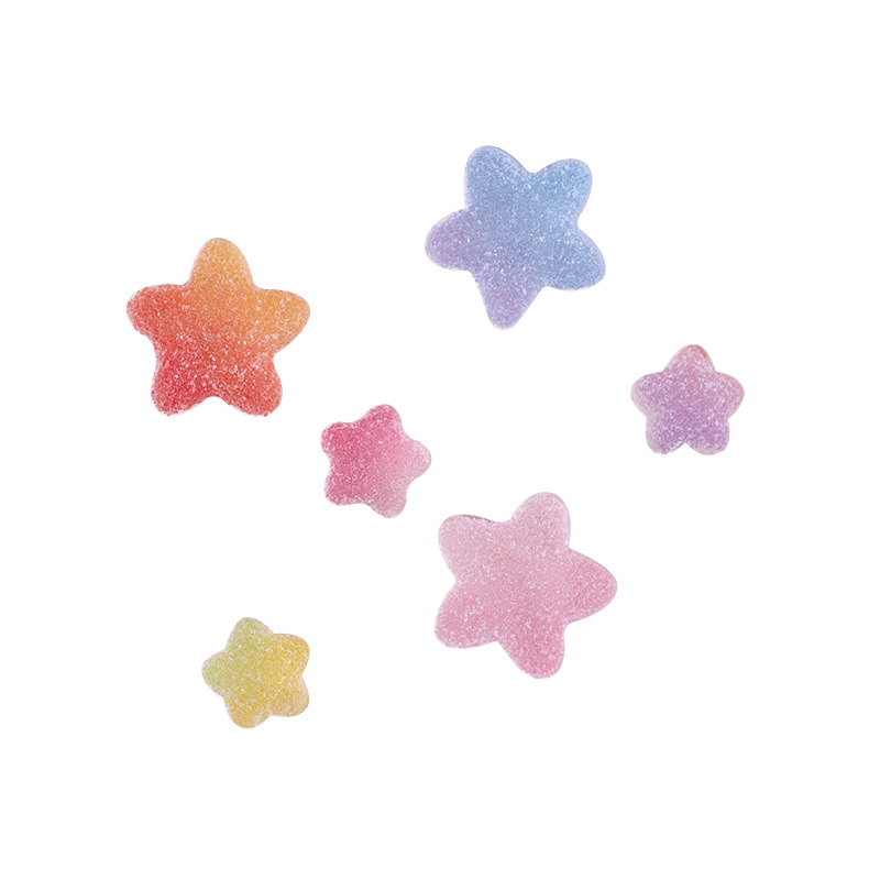 Simulated cartoon star gummy candy gradient resin accessories candy soft glue diy cream glue phone case hair clip material Item Picture