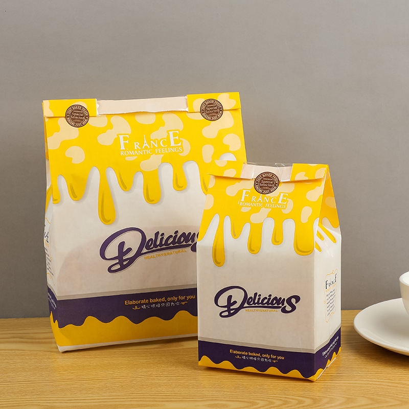 New Year Food Window Bread Bag Toast Paper Bag Baking Bread West Point Bag Oil Proof Food Bag Wholesale Application Scenario