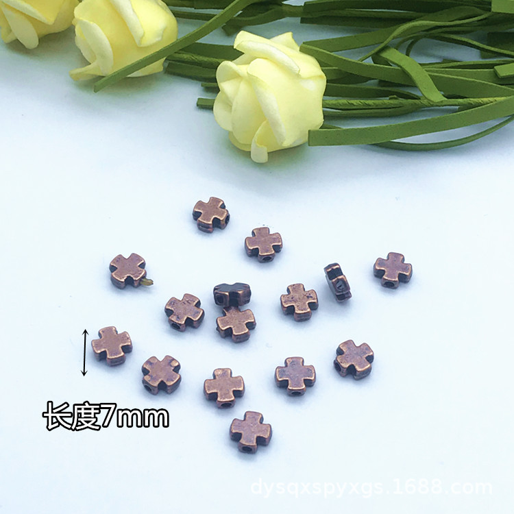 DIY jewelry accessories, bracelets, necklaces, alloy smooth surface, perforated small crosses