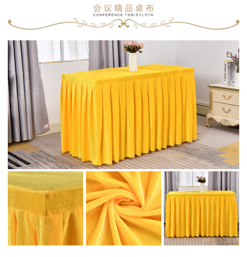 Hotel conference tablecloths, table skirts, rectangular office sign-in activity velvet tablecloths, tablecloths, table covers, and table skirts wholesale pic 29