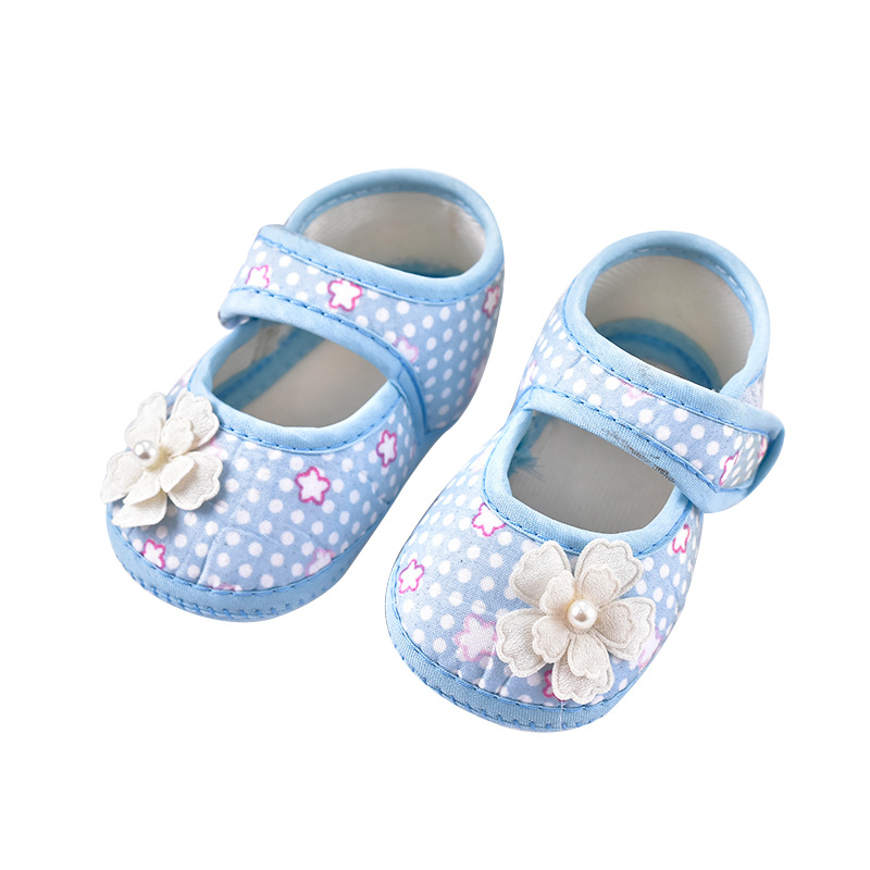0-1 Year Old Spring And Autumn Velcro Baby Shoes Cute Children's Single Shoes Soft Soled Non-Slip Baby Shoes Cloth Soled Toddler Shoes Item Picture
